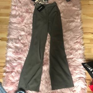 Khaki Wide Leg Trouser